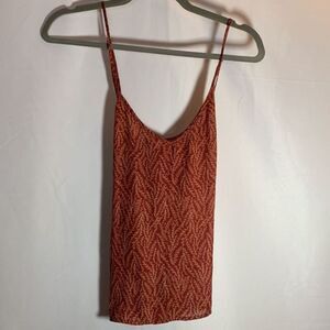 Talula Red & Orange Leaves Nature Cropped Tank Top